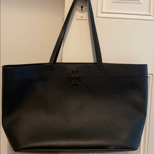 Tory Burch McGraw black tote bag EUC